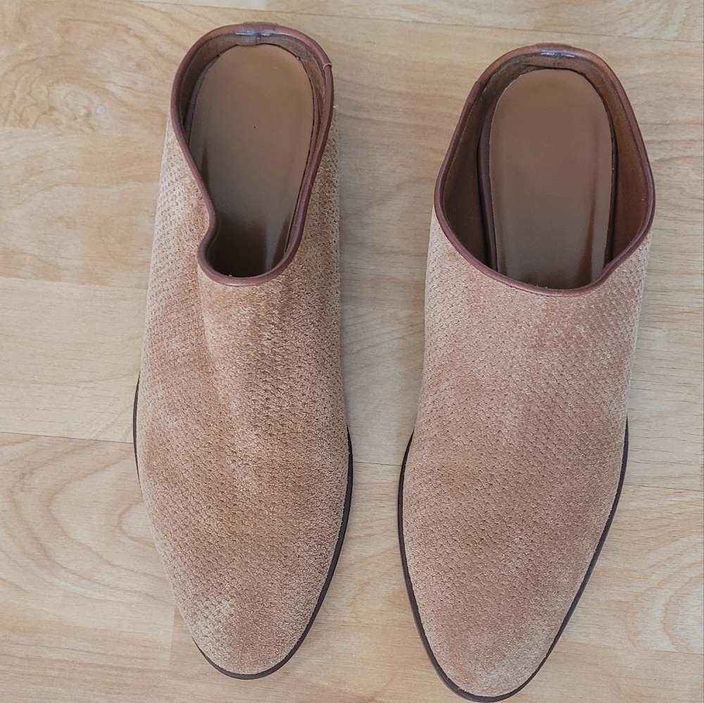 Aquatalia Cognac Suede Mules sz 6.5